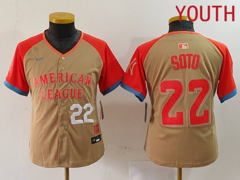 Youth New York Yankees #22 Soto Orange All star 2024 Nike MLB Jersey style 2->youth mlb jersey->Youth Jersey